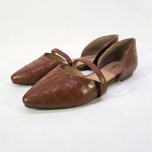 Trotters Emory Flat Women’s 8.5W Luggage Croco T2505-291 New